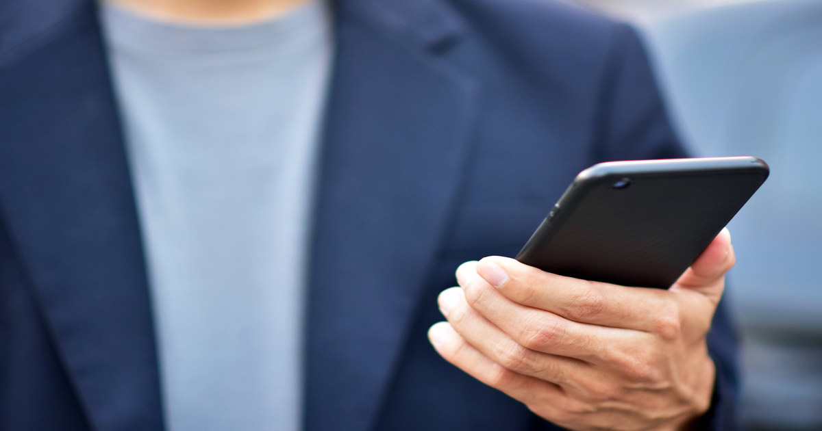 man holding phone