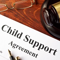 Child support agreement on an office table