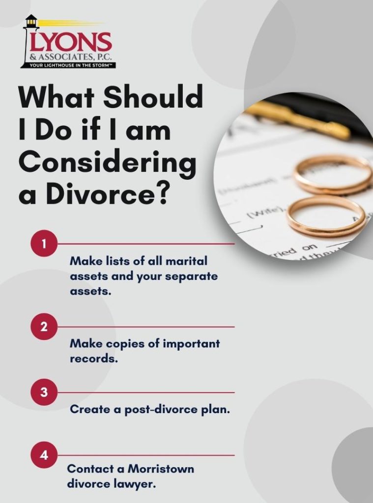 Morristown Divorce Lawyers considering divorce