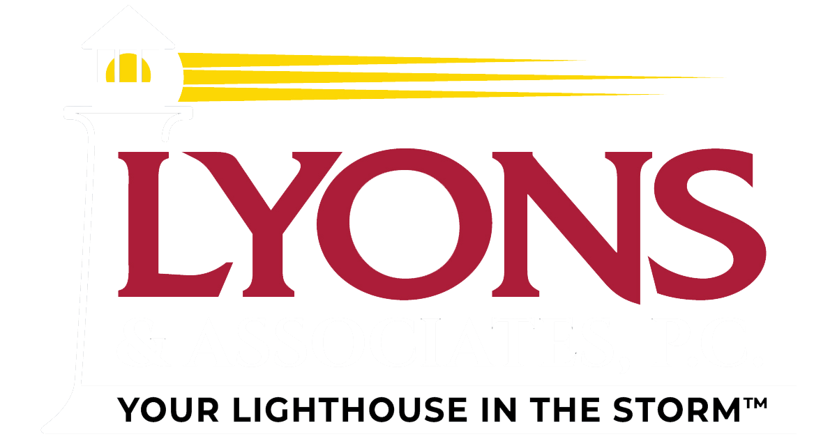Lyons & Associates White Text Logo