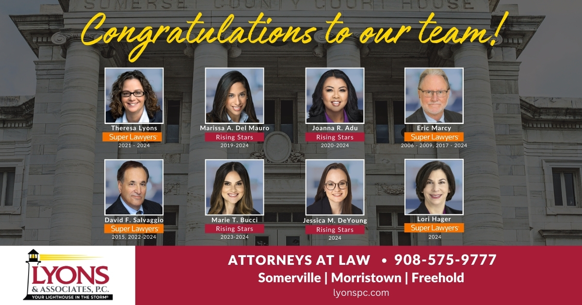 Lyons & Associates attorneys selected to the 2024 New Jersey Super Lawyers and Rising Stars lists